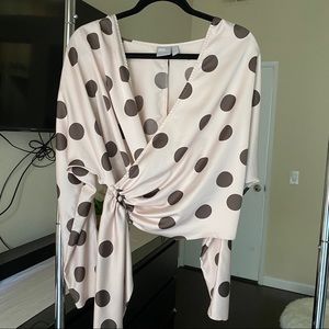 ASOS polka dot blouse with side tie